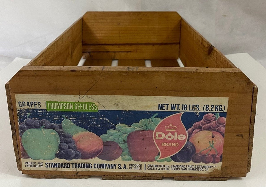 Vintage Dole Brand Thompson Seedless Grapes Wooden Crate