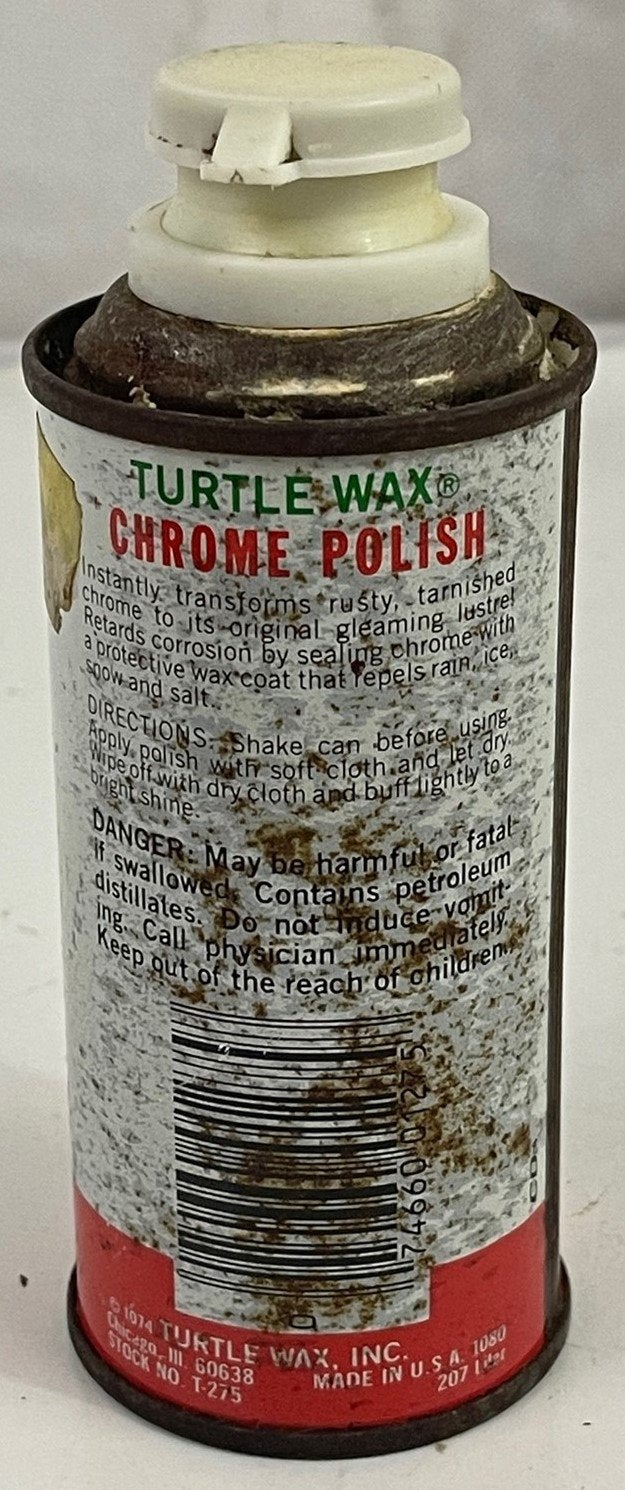 Vintage Turtle Wax Chrome Polish and Rust Remover Can