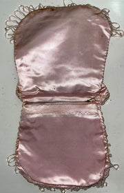 Vintage La Regale Pink Beaded Flapper Evening Purse Hand Bag