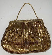Vintage Gold Mesh Victorian Style Gem Rimmed Purse Handbag