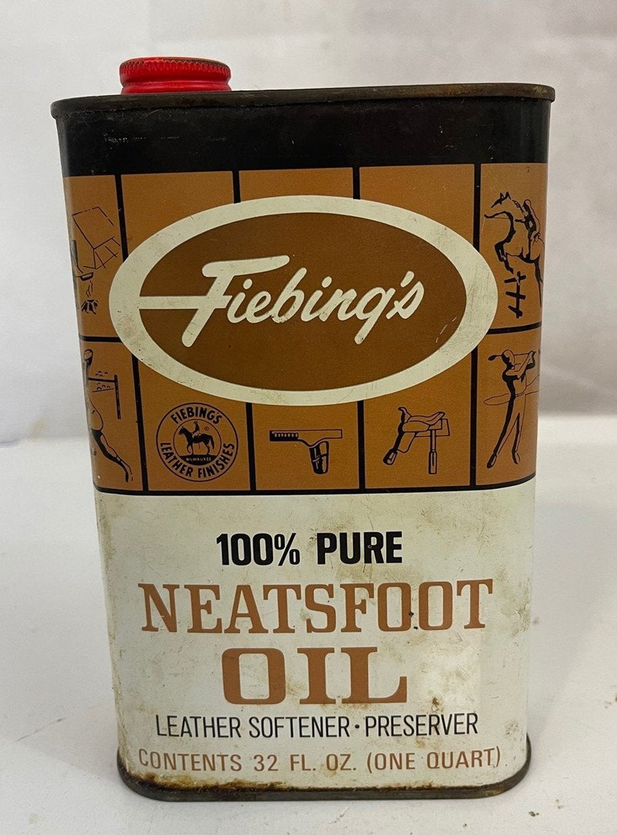 Vintage Fiebing's Pure Neatsfoot Oil Leather Softener Can