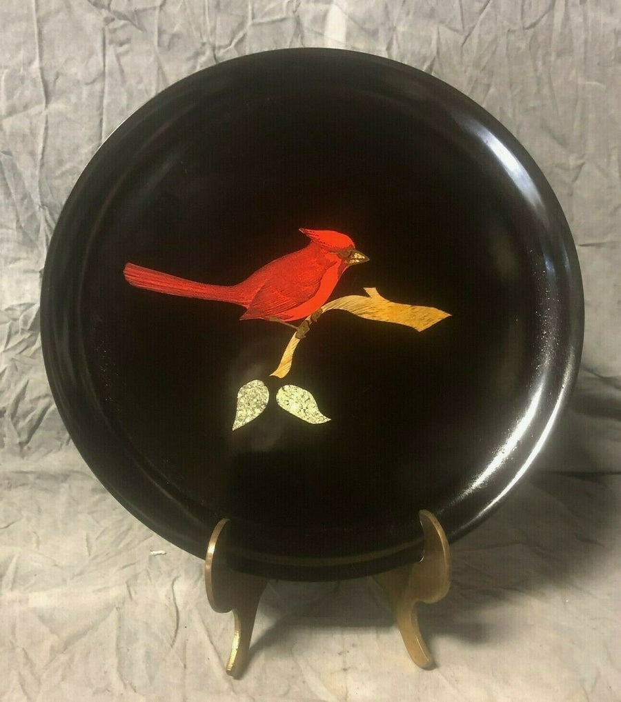 MCM Vintage Couric of Monterey Cardinal on Branch Round Serving Plate