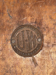 Vintage UW Upton Wilton Wood Block Metal Pair of Pulleys