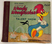 Vintage Woody Woodpecker Talent Show Vinyl Record Album Children's Book