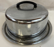 Vintage Everedy Company Chrome Metal Lidded Cake Plate