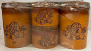 Vintage 1970's Cheinco Woodbury Metal Canister Set Fall Harvest Pattern New
