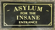 Load image into Gallery viewer, Asylum for Insane Entrance Antique Jalousie Glass Medical Hospital Sign