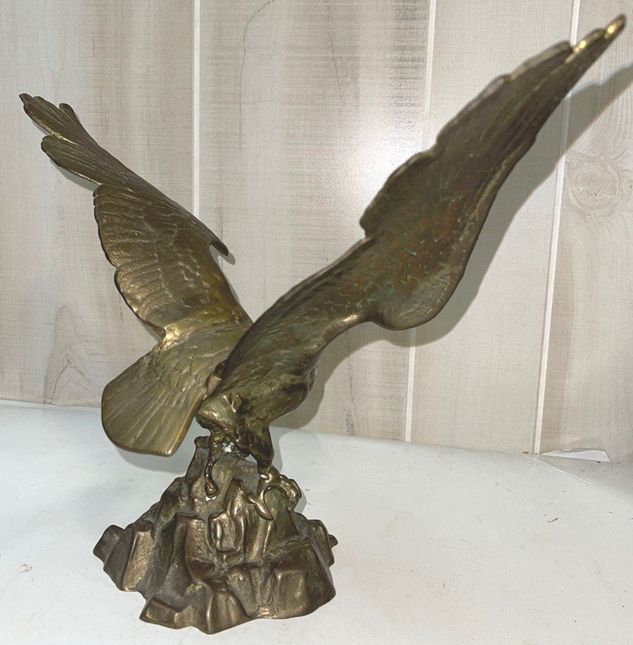 Vintage Brass bald Eagle Statue Made in Korea