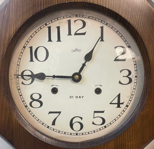 Vintage Daekor Large Solid Wood Pendulum 31 Day Wall Clock
