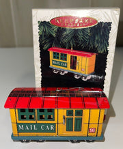 Vintage Hallmark Keepsake Yuletide Central Mail Car Christmas Ornament