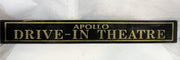 Apollo Drive In Theatre Black Gold Antique Jealousy Glass Sign