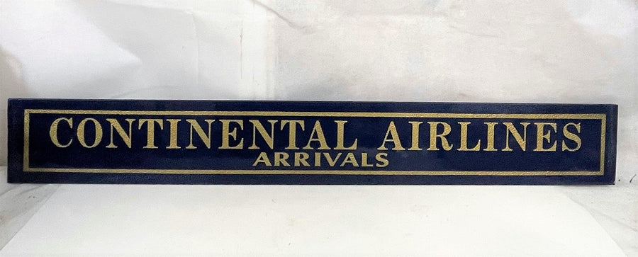Continental Airlines Arrivals Departures 2 Antique Jalousie Glass Sign