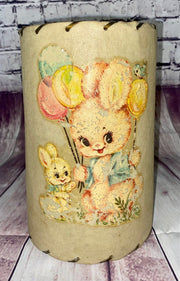 Vintage Children's Bunny with Balloons Fiberglass Lampshade