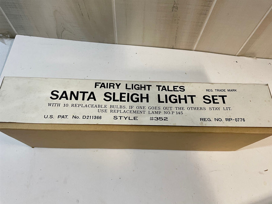 Retro Santa Elves and Reindeer Vintage Sled Fairy Lights