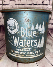 Antique Frabill Blue Waters Floating Bait Can