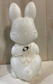 Vintage Easter Bunny Figurine Blow Mold With Basket And Eggs