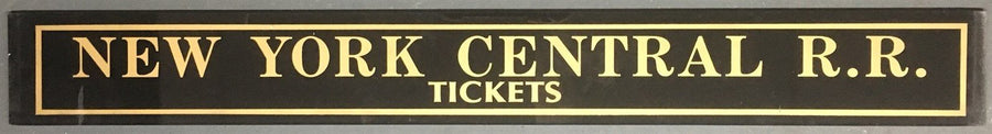 New York Central RR Railroad Railway Jalousie Glass Ticket Booth Sign