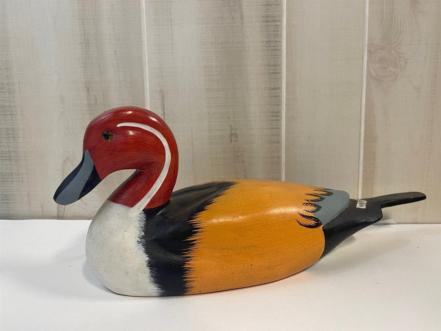 Vintage Wooden Mallard Duck Figurine Home Accent Decor