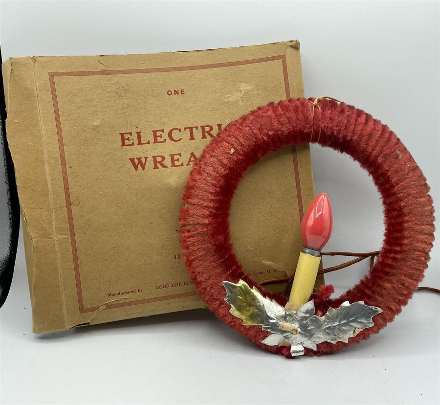 Vintage Mid Century Modern Retro Electric Light Wreath Original Box
