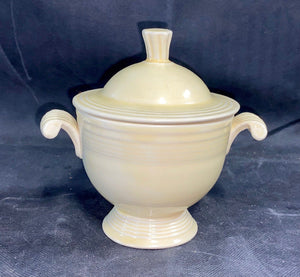 Vintage Ivory Fiesta Sugar Bowl With Lid Rare Excellent Condition
