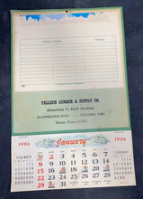 Load image into Gallery viewer, Vintage Yallech Lumber and Supply Co Struthers Ohio Seasons Greetings Calendar