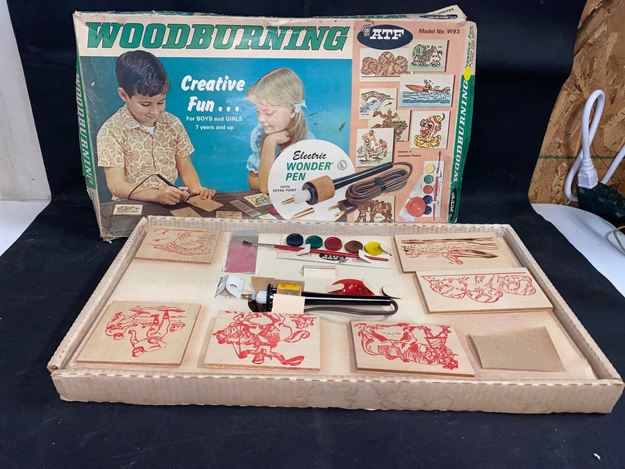 Vintage ATF Woodburning Electric Wonder Pen Wood Kit Set