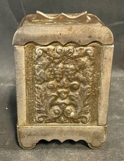Antique Grey Cast Iron Penny Coin Deposit Bank Vintage Safe