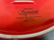 Ceramic Red And White Polka Dot Oven Safe Bakeware Set