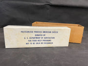 Vintage Pasteurized American Cheese US Dept of Agriculture Food Help Program Box