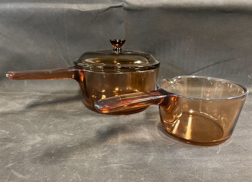 Vintage Amber Brown Corning Vision Cookware Set France