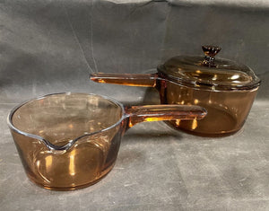 Vintage Amber Brown Corning Vision Cookware Set France
