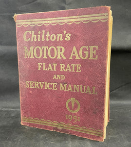 Vintage Chilton's Motor Age Flat Rate Service Manual 1951