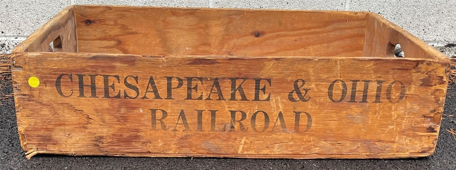 Vintage Antique Chesapeake & Ohio Railroad Wood Shipping Crate Marked Box
