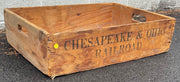 Vintage Antique Chesapeake & Ohio Railroad Wood Shipping Crate Marked Box
