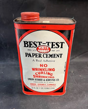 Vintage Best-Test Paper Cement Metal Tin Can Union Rubber Trenton