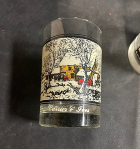 Vintage Arby's Currier and Ives Winter Christmas Farmhouse Glasses