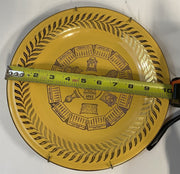 Yellow Fiestaware 1955 Calendar Decorative Plate with wall hanger
