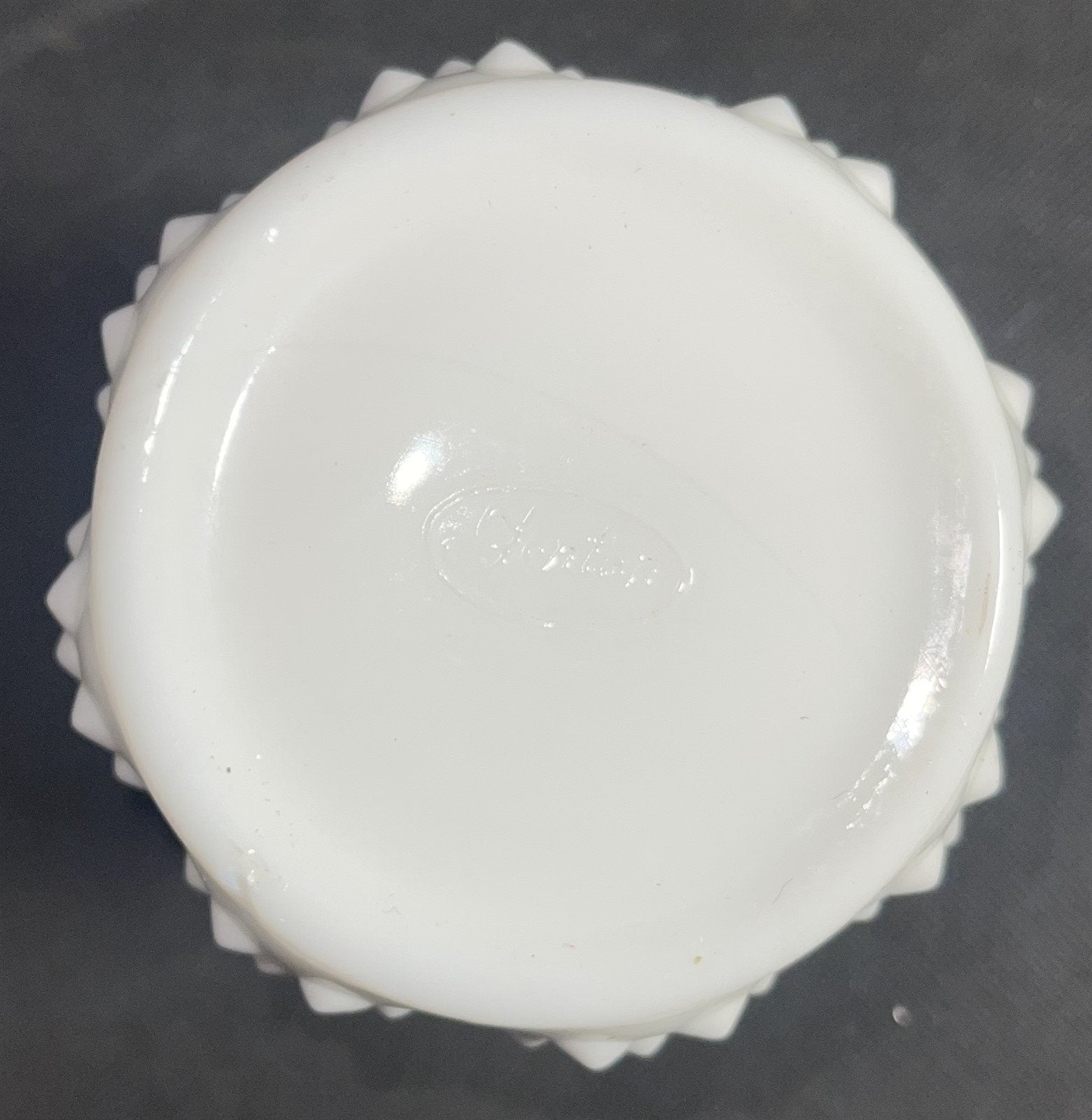 Fenton White Milk Glass Hobnail Dish w/ Butterfly store Lid