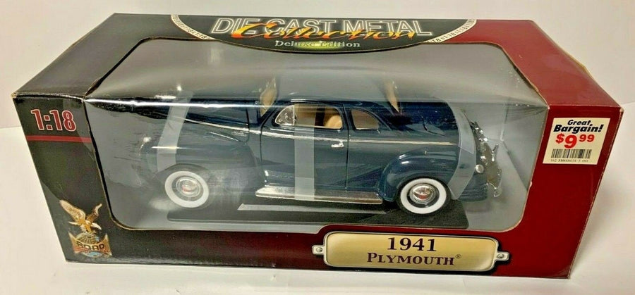 Die Cast Metal Collection Road Legends Black 1941 Plymouth 1/18 Scale Diecast