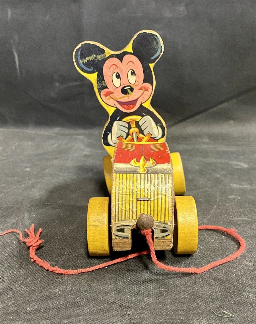1950s Vintage Mickey Mouse Puddle Jumper Pull Toy by Fisher Price