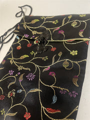 Vintage Black Silk Flower Lightweight Handbag Purse