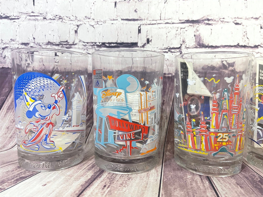 Vintage 5 McDonalds Walt Disney 25th Anniversary Drinking Glasses Cups