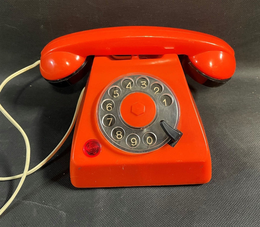 Retro Orange Vintage Play Rotary Phone 1977 Yugoslavia