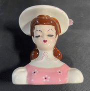 Vintage Mid Century Porcelain Napco Lady Head Vase S564