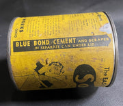 Antique So-Lo Blue Bond Cement Metal Tin Vintage Advertising Can
