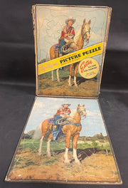Vintage 1950 Rohr Company Roy Rogers Cardboard Jigsaw Puzzle