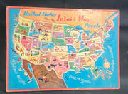 Vintage 1960's United States Inlaid Map Jigsaw Puzzle