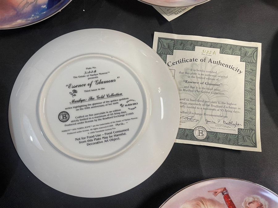 12 Marilyn Monroe Collector Plates By Bradford Exchange Certificates Included