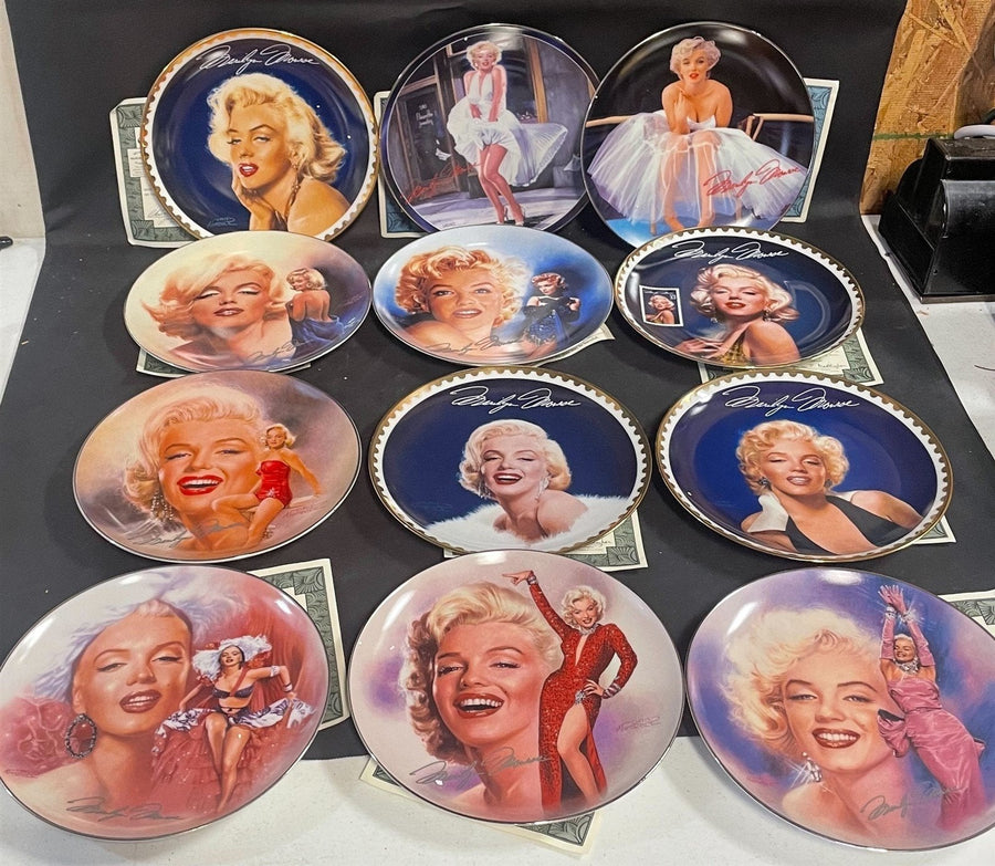 12 Marilyn Monroe Collector Plates By Bradford Exchange Certificates Included