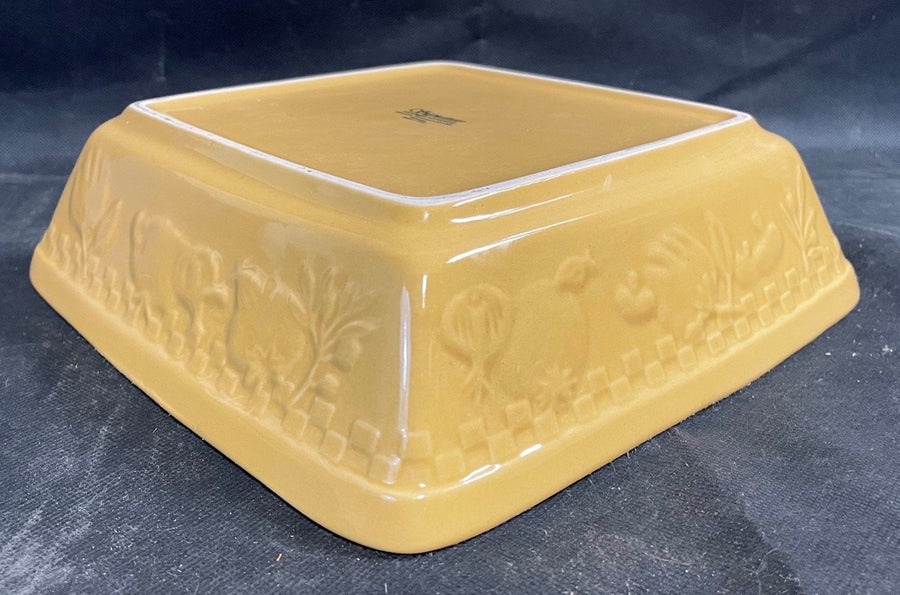 Signature Housewares Mustard Yellow Stoneware Oven Safe Square Baking Dish